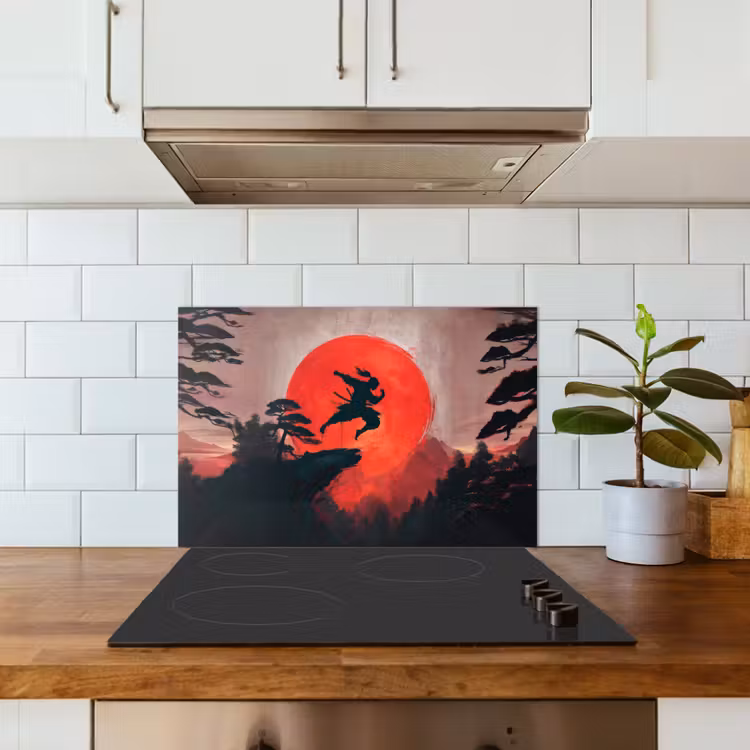 Spatscherm keuken - Zon - Krijger - Bomen - Bergen — 3