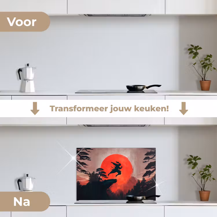 Spatscherm keuken - Zon - Krijger - Bomen - Bergen — 7