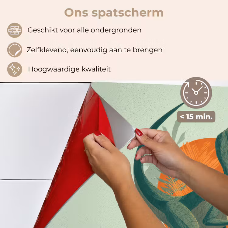 Spatscherm keuken - Dino - Bladeren - Grafisch - Groen — 4