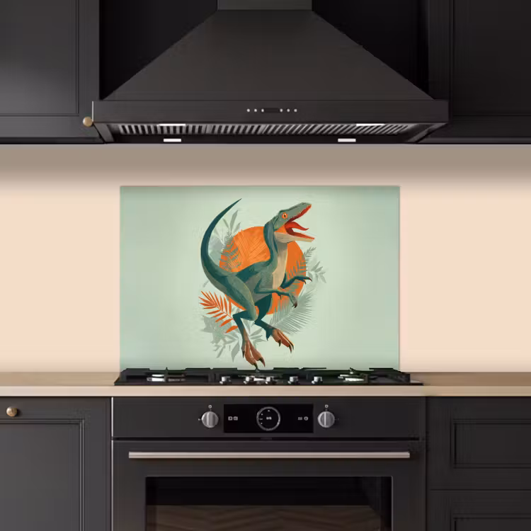 Spatscherm keuken - Dino - Bladeren - Grafisch - Groen — 5