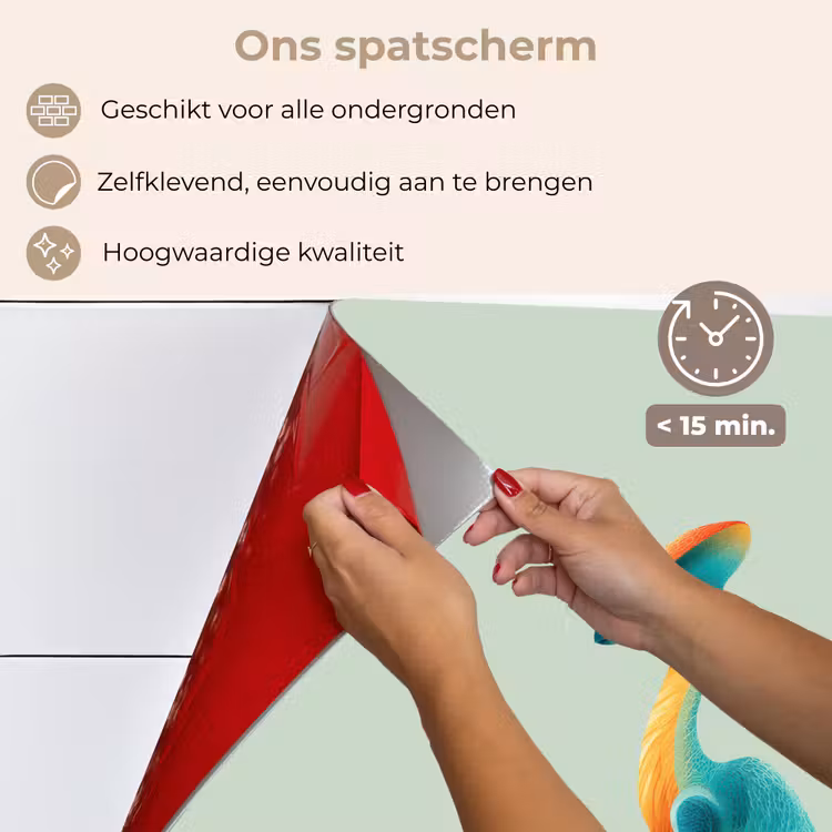 Spatscherm keuken - Staart - Dino - Minimalistisch - Blauw — 4