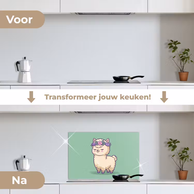 Spatscherm keuken - Alpaca - Groen - Bloemendiadeem — 7