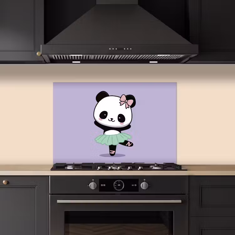 Spatscherm keuken - Panda - Paars - Sierlijk - Kawaii — 5