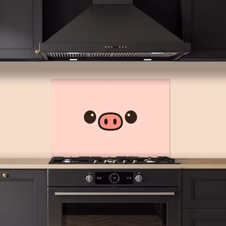 Spatscherm keuken - Varken - Roze - Minimalistisch — 5