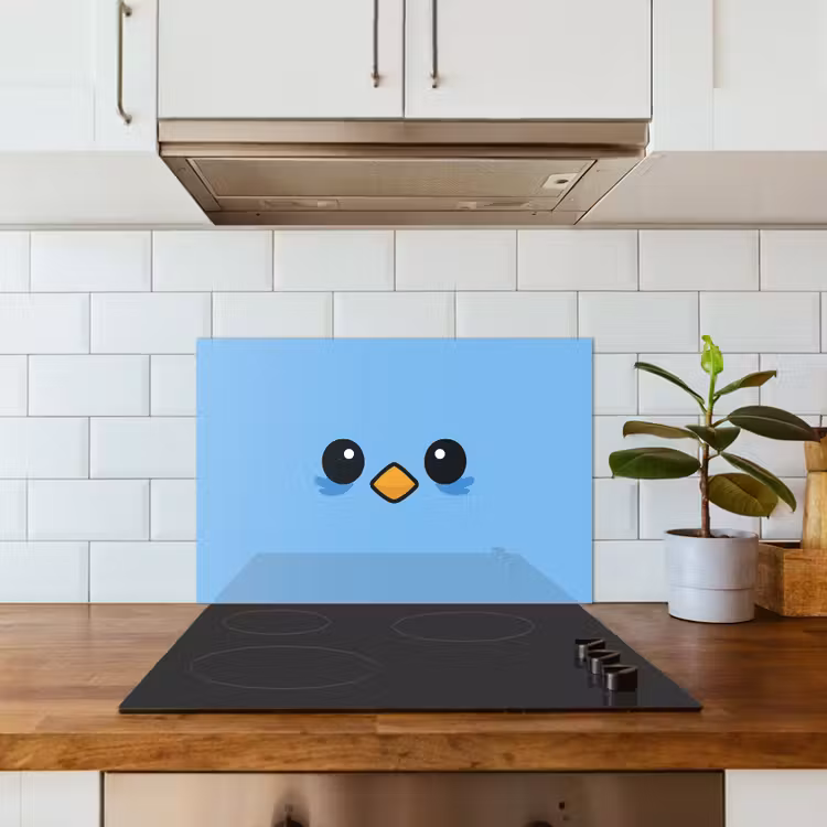 Spatscherm keuken - Vogel - Blauw - Eenvoudig — 3
