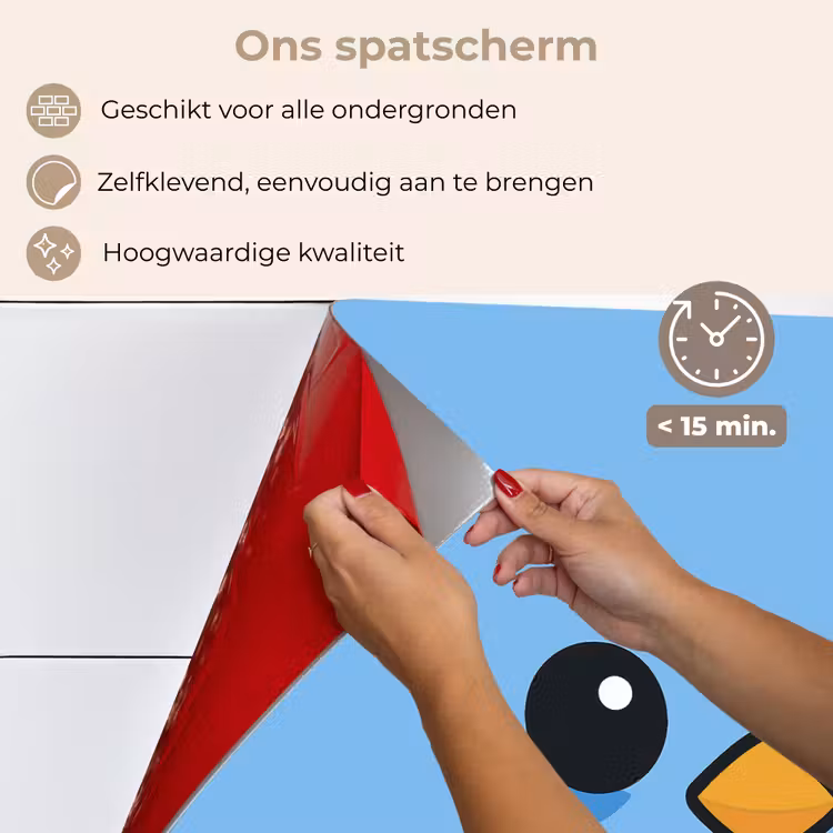 Spatscherm keuken - Vogel - Blauw - Eenvoudig — 4
