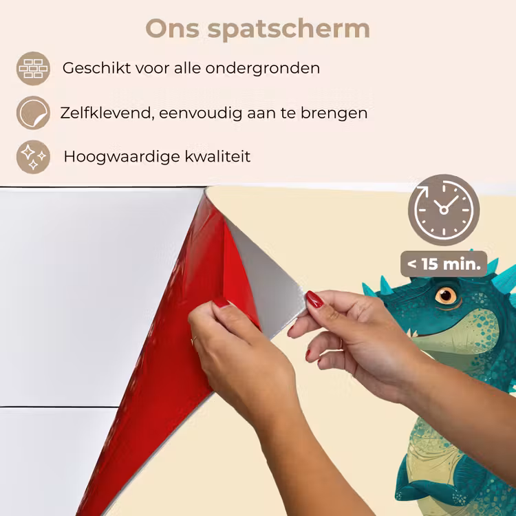 Spatscherm keuken - Dinosaurus - Turquoise - Stekels — 4