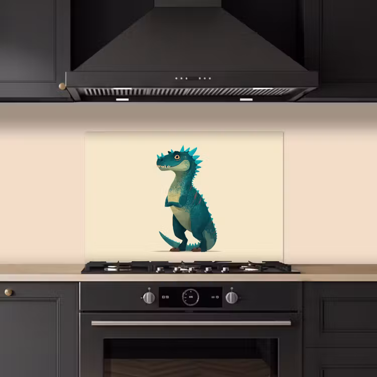 Spatscherm keuken - Dinosaurus - Turquoise - Stekels — 5