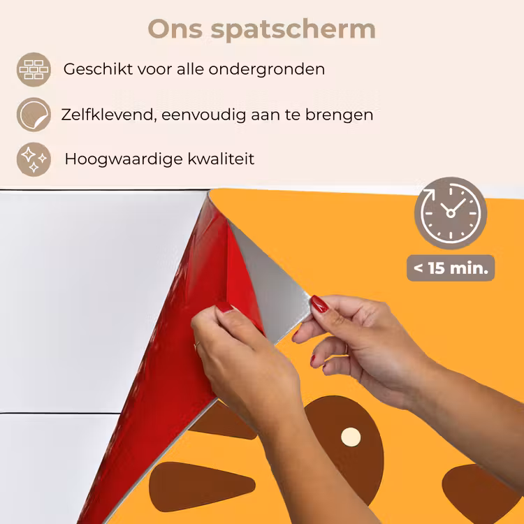Spatscherm keuken - Kat - Simplistisch - Oranje - Vrolijk — 4