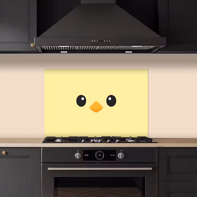 Spatscherm keuken - Kuiken - Vrolijk - Geel - Minimalistisch — 5