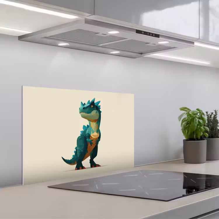 Spatscherm keuken - Stekels - Dino - Blauw - Gespierd — 1