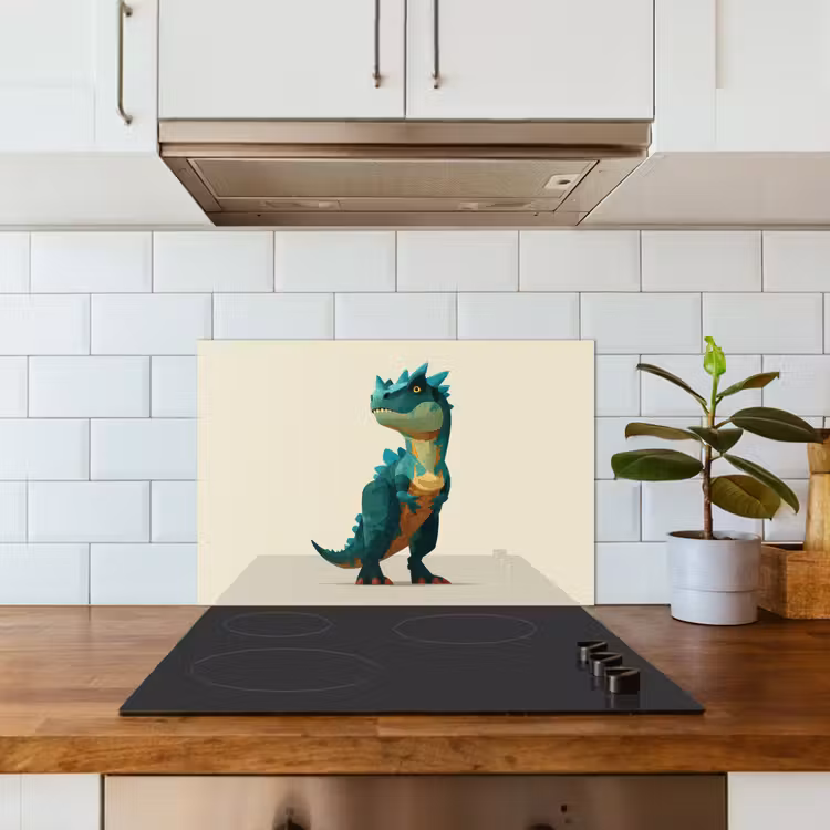 Spatscherm keuken - Stekels - Dino - Blauw - Gespierd — 3
