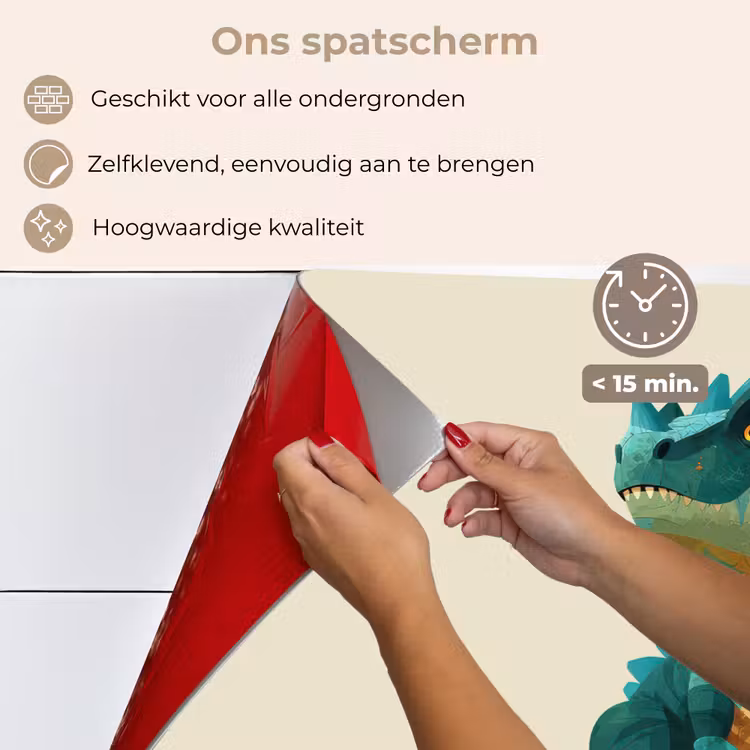 Spatscherm keuken - Stekels - Dino - Blauw - Gespierd — 4