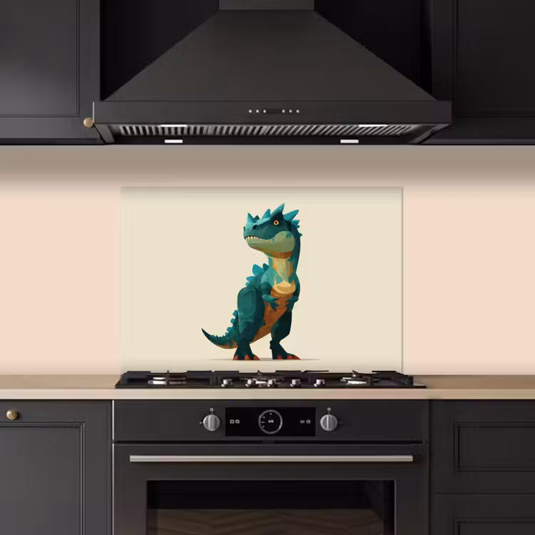 Spatscherm keuken - Stekels - Dino - Blauw - Gespierd — 5
