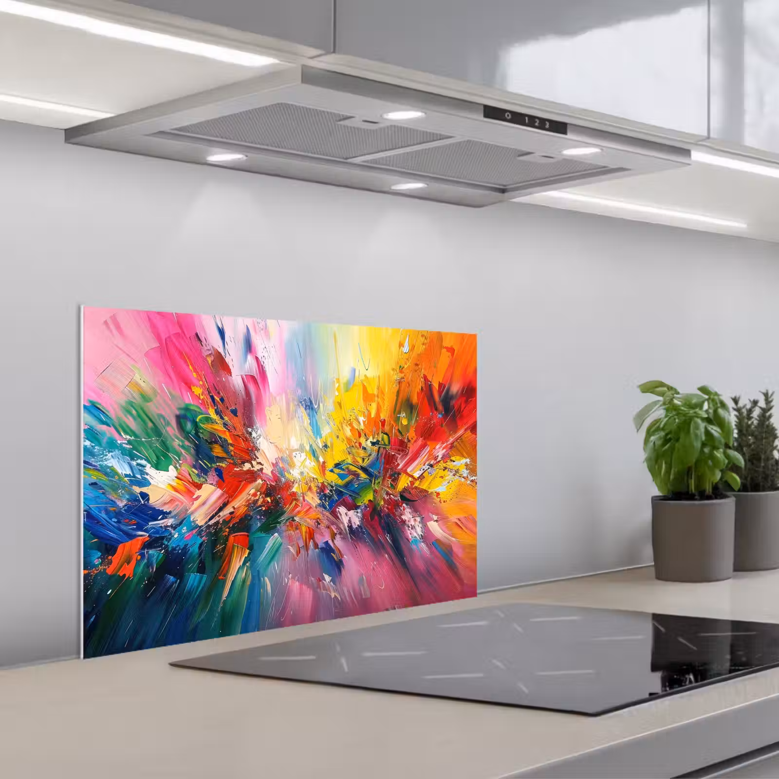 Spatscherm keuken - Verf - Kleurrijk - Explosie — 1