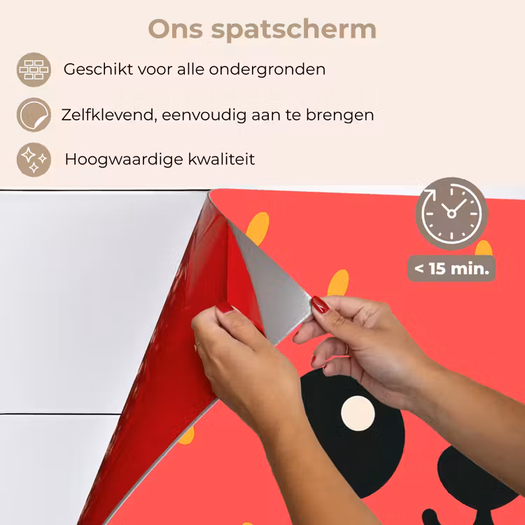 Spatscherm keuken - Kat - Aardbei - Cartoon — 4