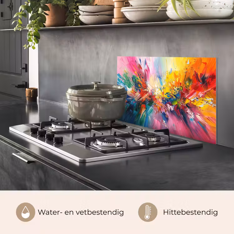 Spatscherm keuken - Verf - Kleurrijk - Explosie — 2