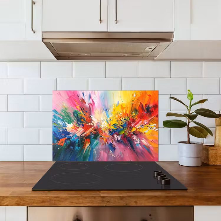 Spatscherm keuken - Verf - Kleurrijk - Explosie — 3
