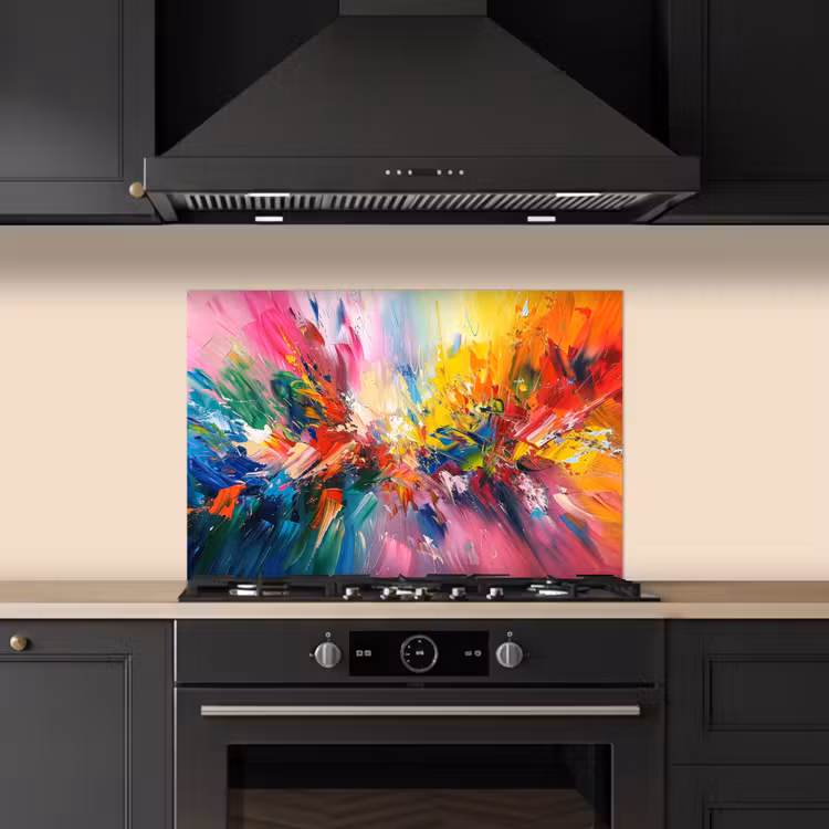 Spatscherm keuken - Verf - Kleurrijk - Explosie — 5