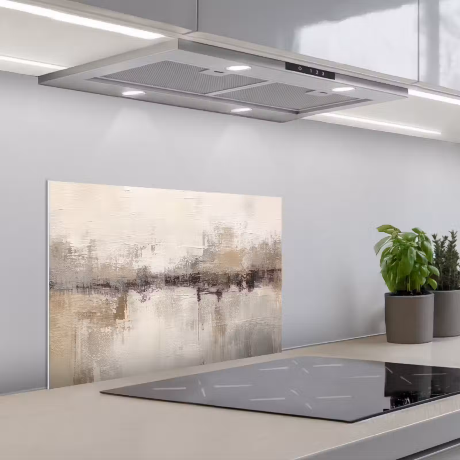Spatscherm keuken - Moderne kunst - Abstract - Beige — 1
