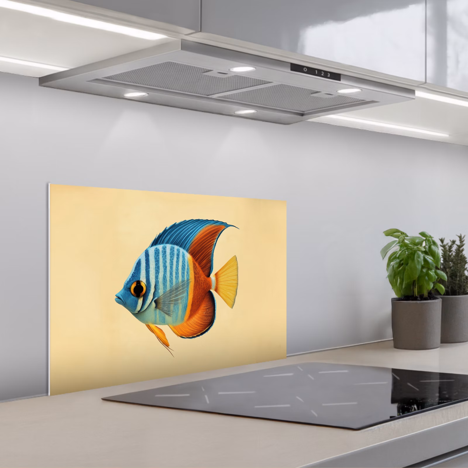 Spatscherm keuken - Vis - Vinnen - Blauw - Ogen — 1