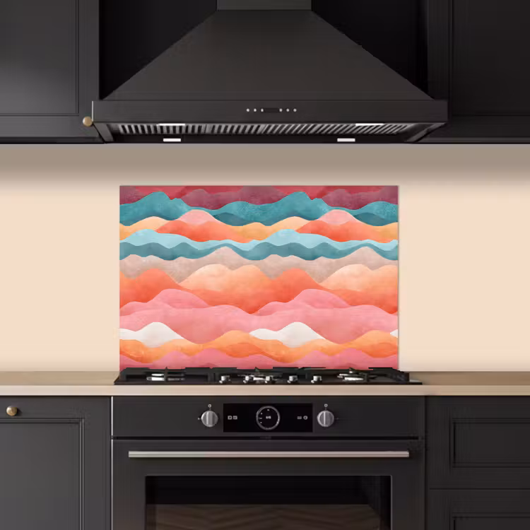 Spatscherm keuken - Golven - Kleurrijk - Abstract — 5