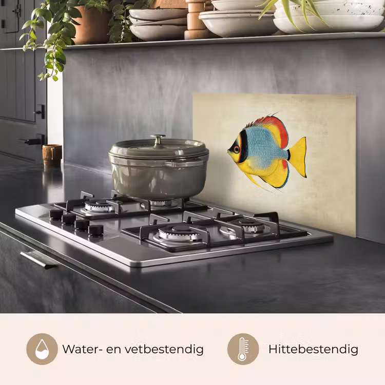 Spatscherm keuken - Kleurrijk - Vis - Schubben - Illustratie — 2