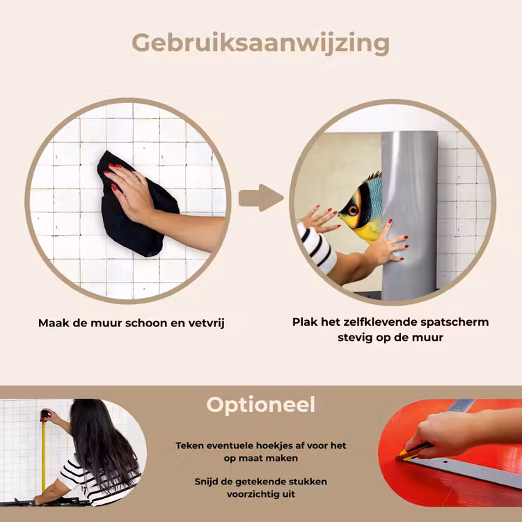Spatscherm keuken - Kleurrijk - Vis - Schubben - Illustratie — 6