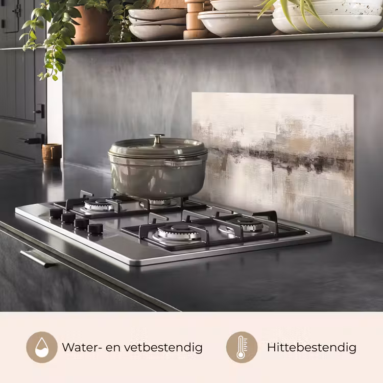 Spatscherm keuken - Moderne kunst - Abstract - Beige — 2