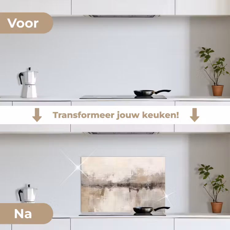 Spatscherm keuken - Moderne kunst - Abstract - Beige — 7