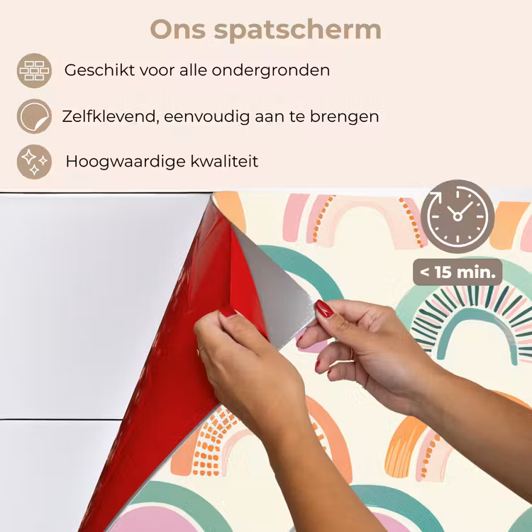 Spatscherm keuken - Regenboog - Pastel - Patroon — 4