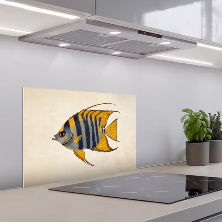 Spatscherm keuken - Vis - Sierlijk - Vinnen - Illustratie — 1