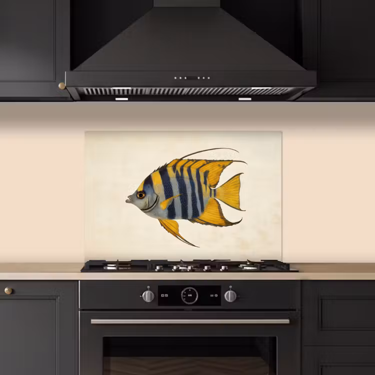 Spatscherm keuken - Vis - Sierlijk - Vinnen - Illustratie — 5