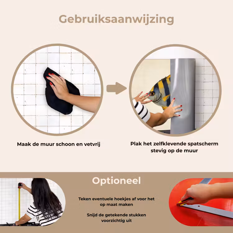 Spatscherm keuken - Vis - Sierlijk - Vinnen - Illustratie — 6