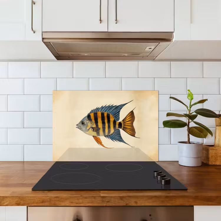 Spatscherm keuken - Vis - Tropisch - Strepen - Vinnen — 3