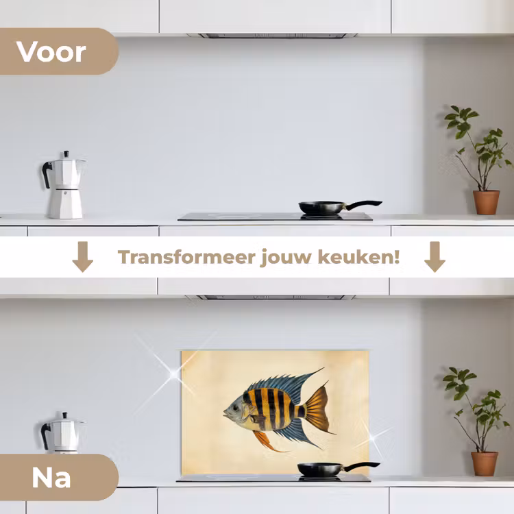 Spatscherm keuken - Vis - Tropisch - Strepen - Vinnen — 7
