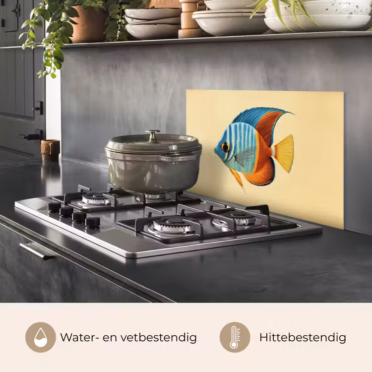 Spatscherm keuken - Vis - Vinnen - Blauw - Ogen — 2