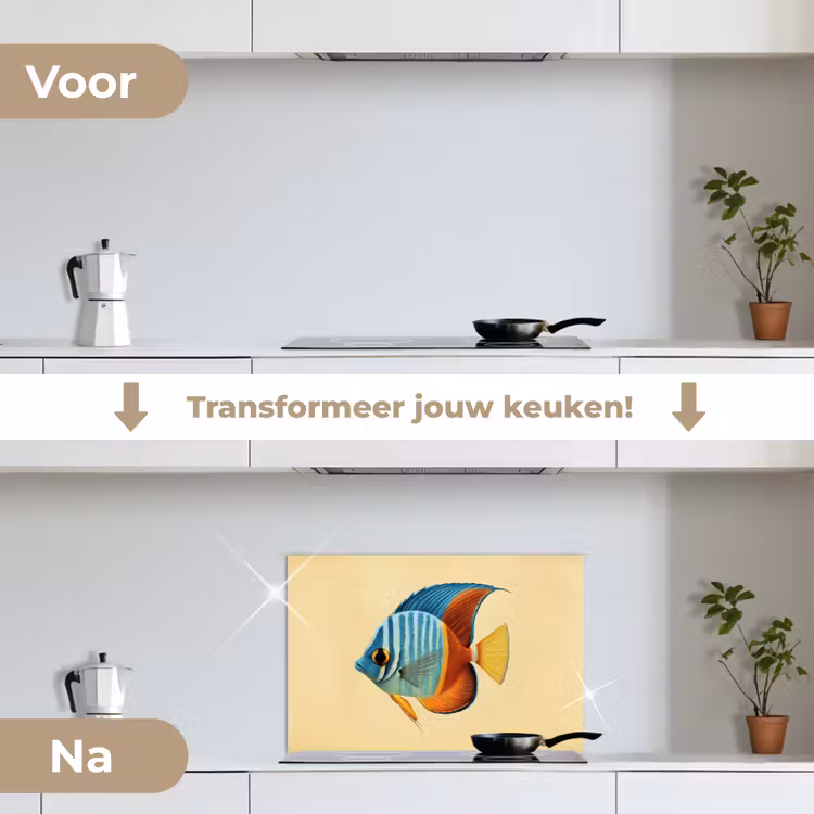 Spatscherm keuken - Vis - Vinnen - Blauw - Ogen — 7