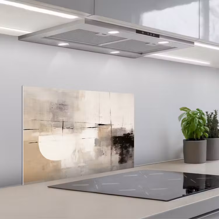 Spatscherm keuken - Abstract - Kunst - Grijs — 1
