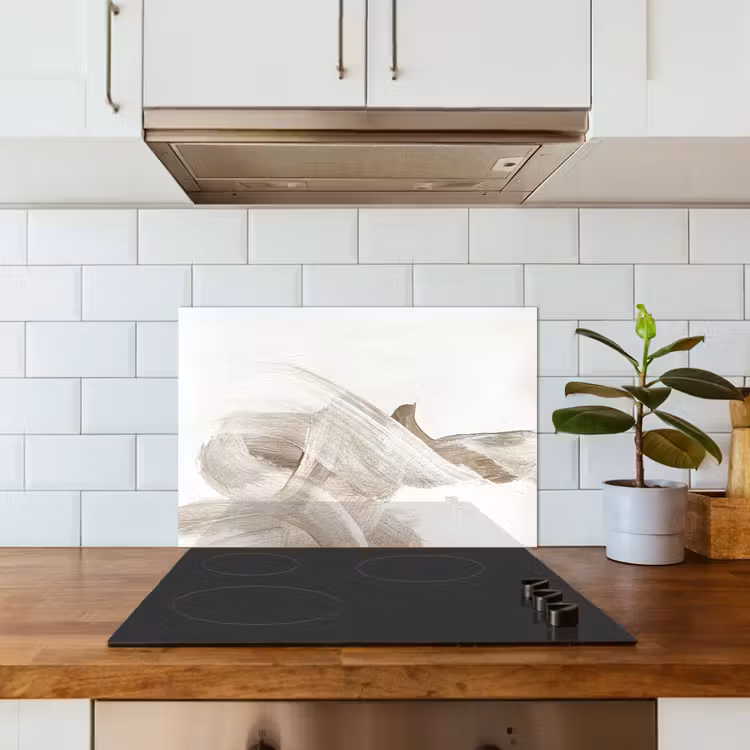 Spatscherm keuken - Abstract - Moderne kunst - Beige — 3