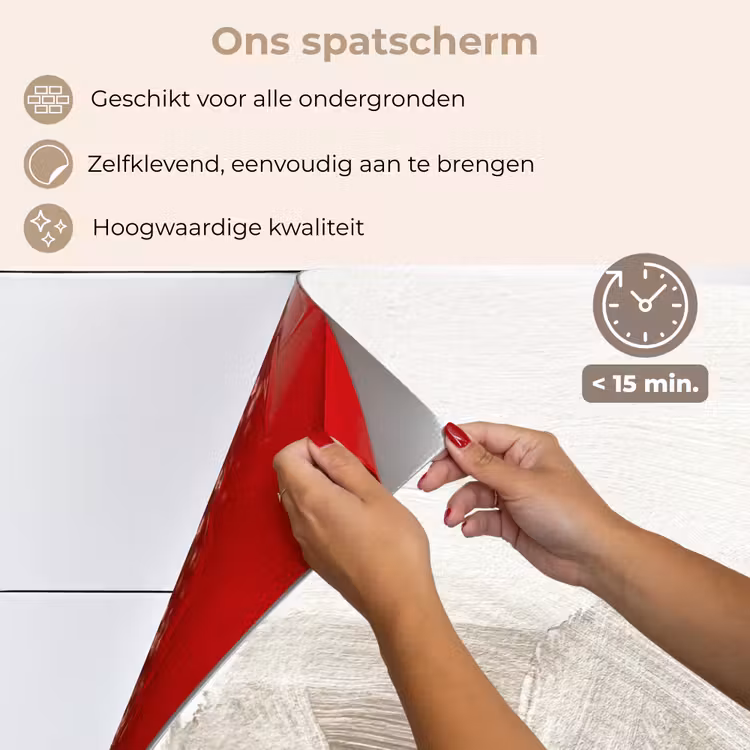 Spatscherm keuken - Abstract - Moderne kunst - Beige — 4