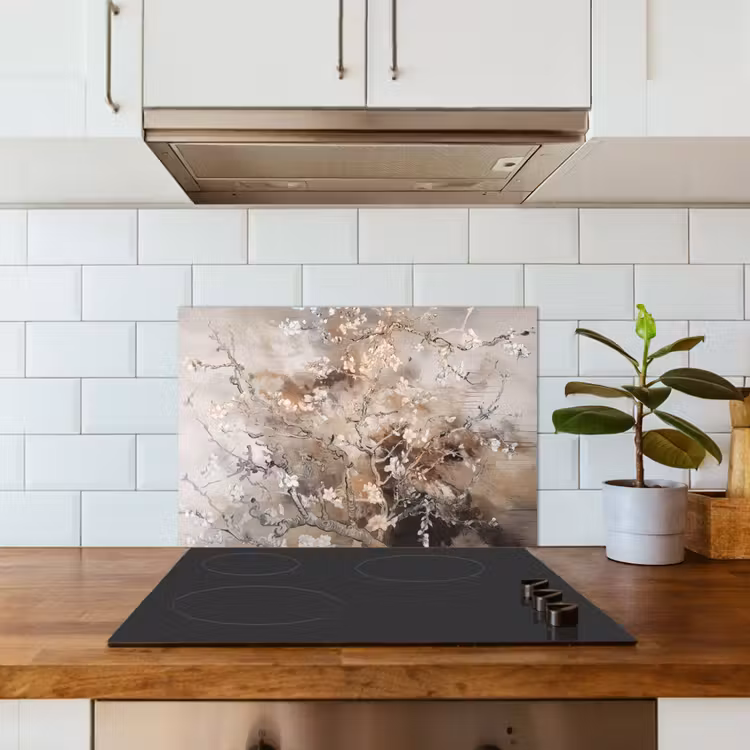 Spatscherm keuken - Amandelbloesem - Kunst - Van Gogh - Beige - Abstract — 3