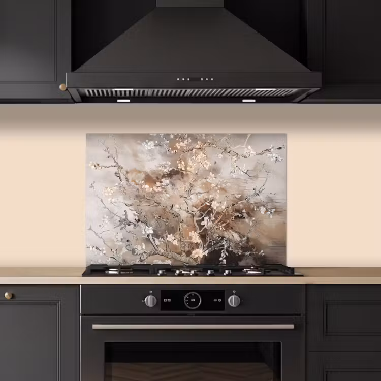 Spatscherm keuken - Amandelbloesem - Kunst - Van Gogh - Beige - Abstract — 5