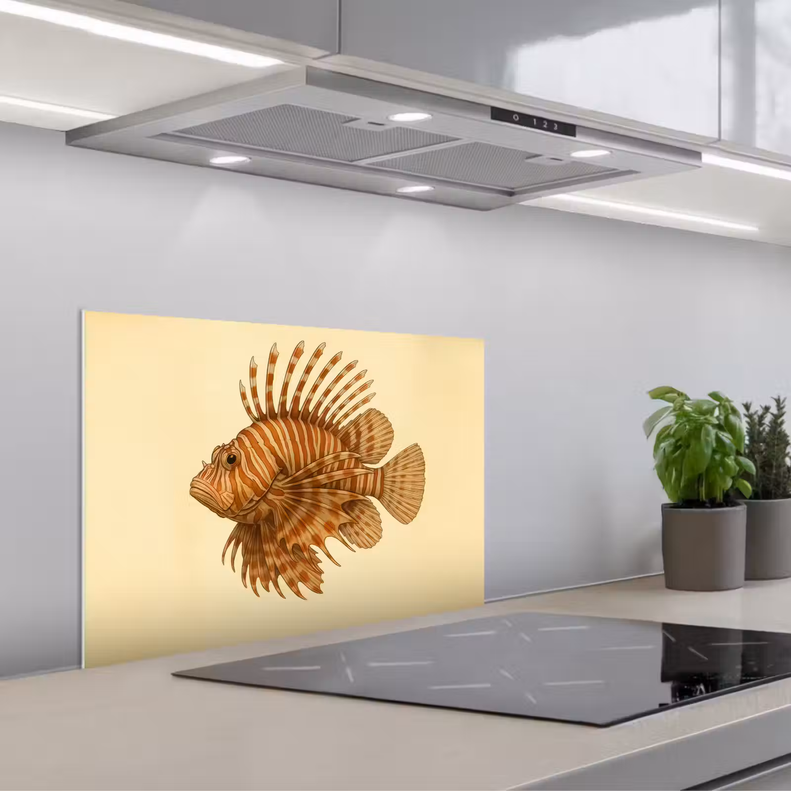 Spatscherm keuken - Strepen - Vis - Rond - Stekels — 1