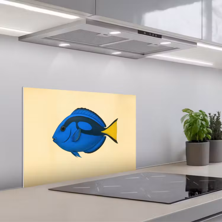 Spatscherm keuken - Blauw - Dory - Vis - Staartvin — 1