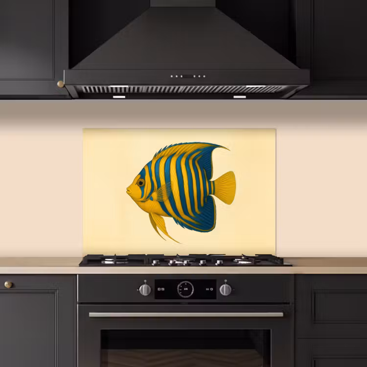 Spatscherm keuken - Felgeel - Vis - Strepen - Vinnen — 5