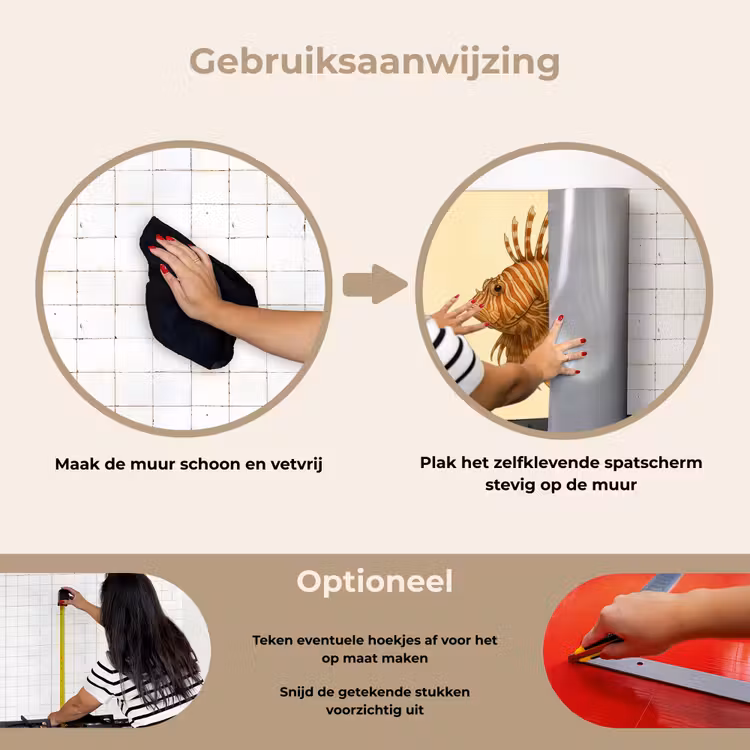 Spatscherm keuken - Strepen - Vis - Rond - Stekels — 6