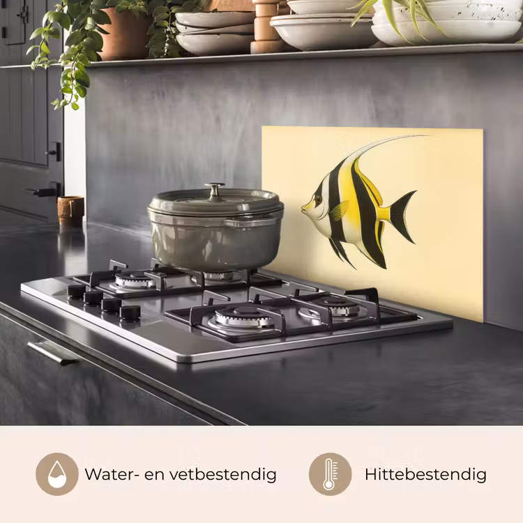 Spatscherm keuken - Vis - Sierlijk - Rugvin - Geel — 2