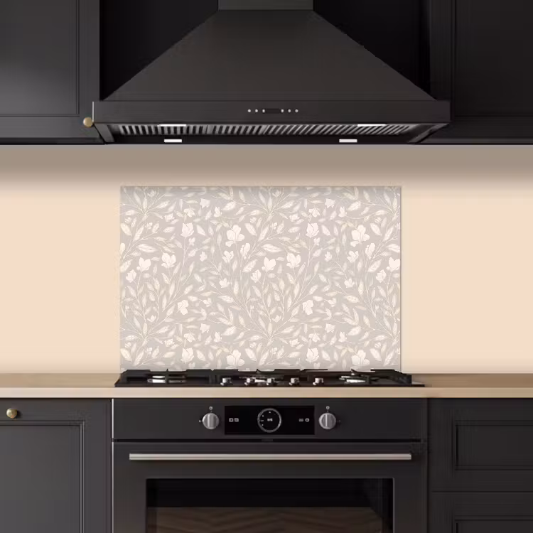 Spatscherm keuken - Bloemen - Steel - Blaadjes — 5