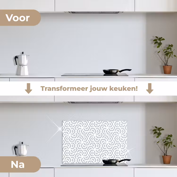 Spatscherm keuken - Grafisch - Patroon - Modern - Hexagon — 7